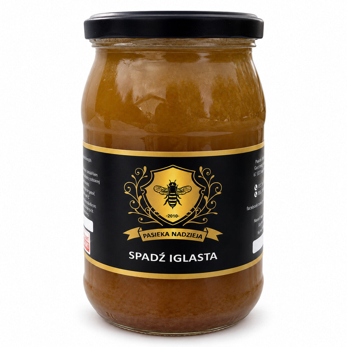 Spadź iglasta, duży słoik 1,1 kg z czarną zakrętką, bez dekoracji