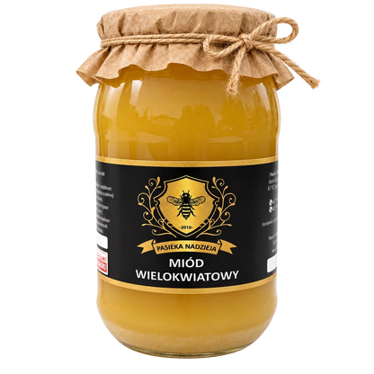 Miód wielokwiatowy, duży słoik 1,1 kg