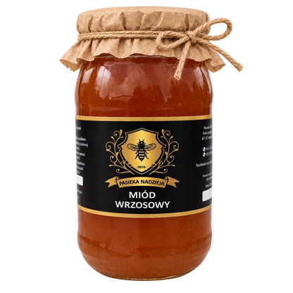 Miód wrzosowy, duży słoik 1,1 kg